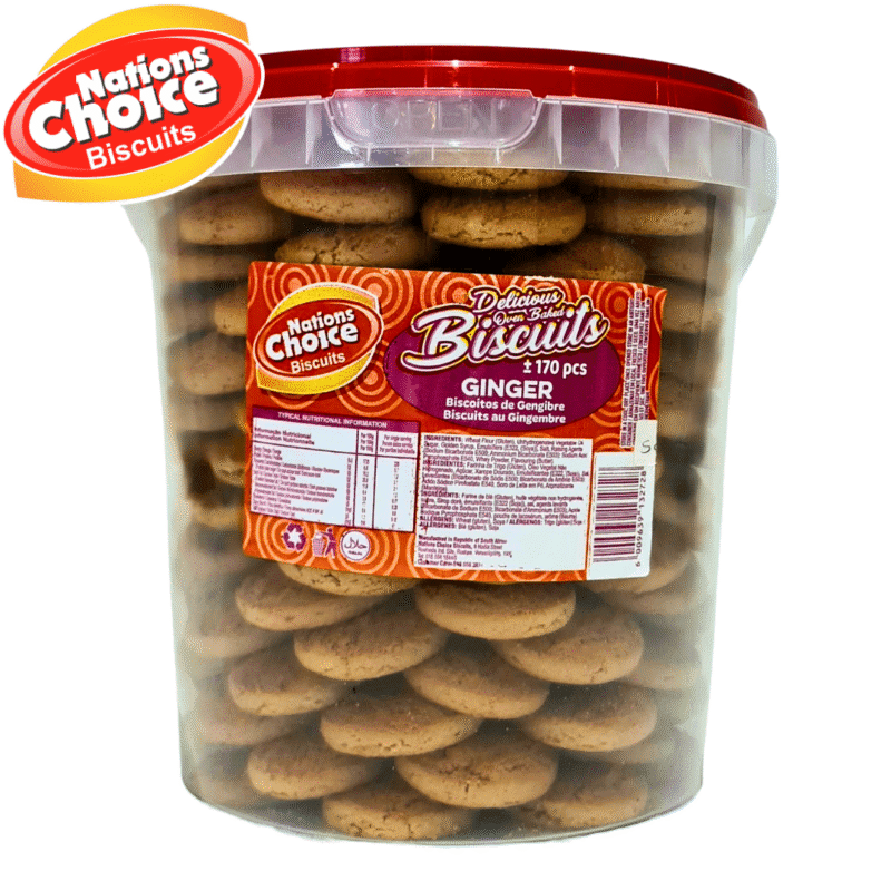 Ginger Biscuits – 170 pcs Tub - Nations Choice Biscuits